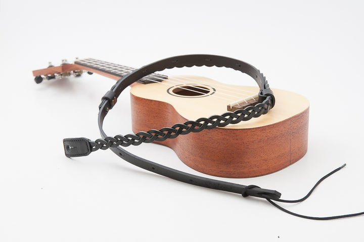 RightOn! Ukulele/Mandolin Plait Strap, Brown