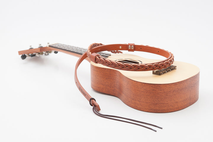 RightOn! Ukulele/Mandolin Plait Strap, Woody