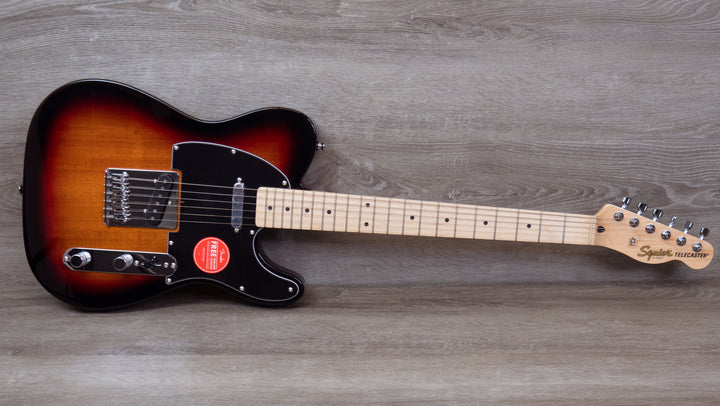 Squier Affinity Series Telecaster, touche en érable, pickguard noir, Sunburst 3 couleurs