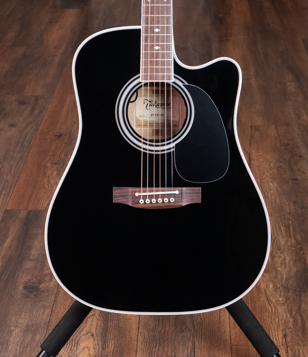 Takamine EF341SC Dreadnought Acoustic Guitar, Cedar Top, Black Gloss