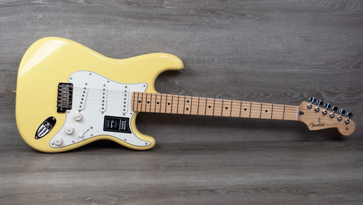 Fender Player Stratocaster, diapasón de arce, tono crema de mantequilla