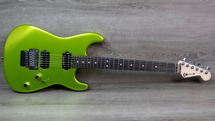 Charvel Pro-Mod San Dimas Style 1 HH FR E, Ebony Fingerboard, Lime Green Metallic