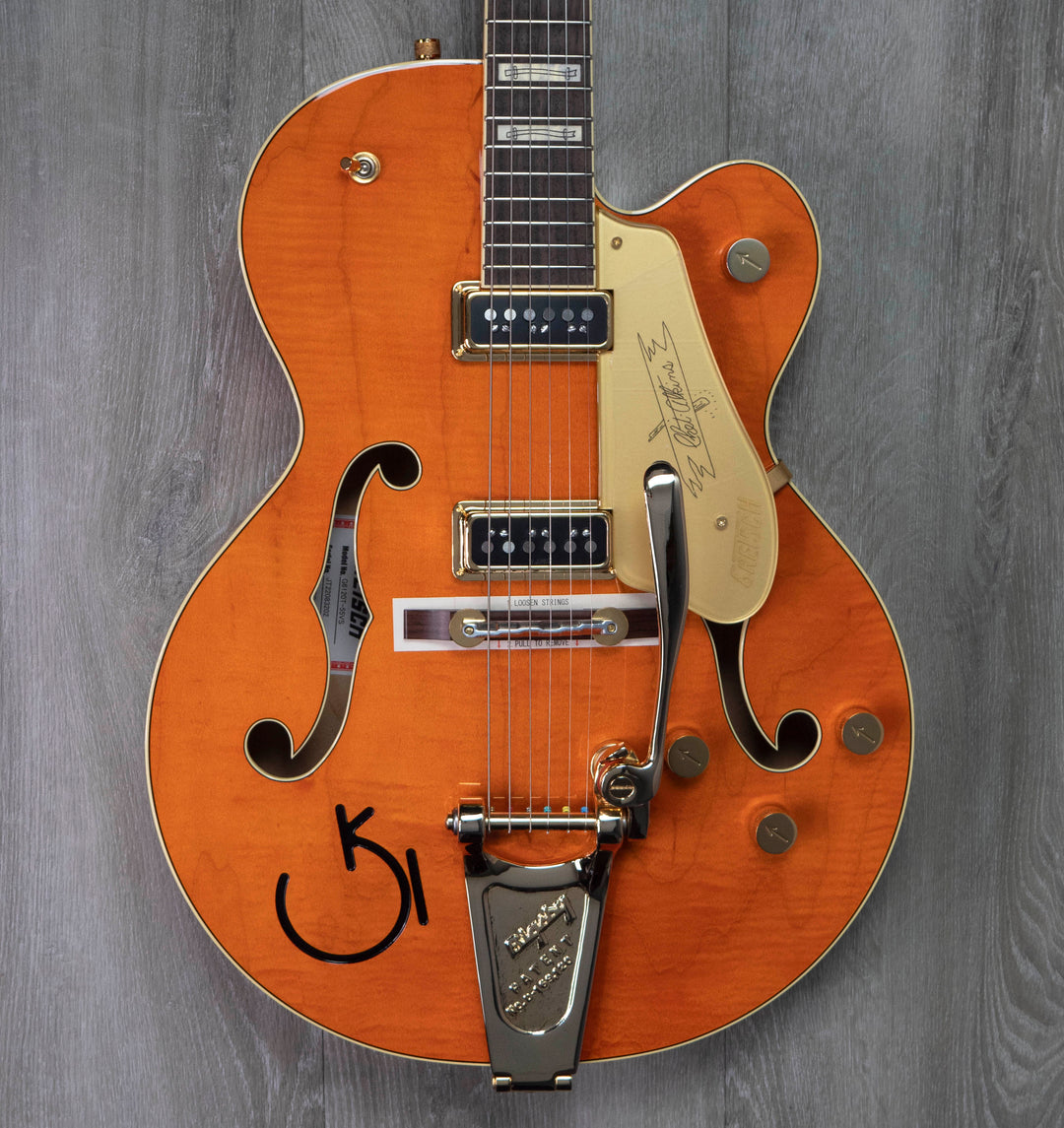 Gretsch G6120T-55 Vintage Select Edition '55 Chet Atkins Hollow Body with Bigsby, TV Jones, Vintage Orange Stain Lacquer