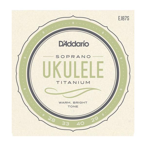D'Addario Titanium Ukulele String Set, EJ87S Soprano - A Strings