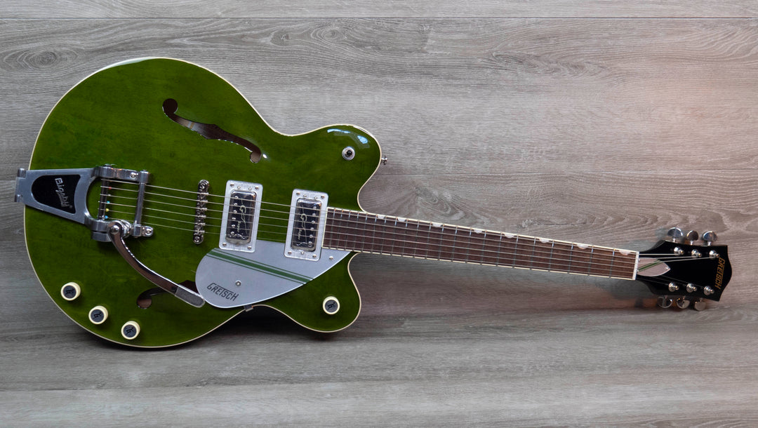 Bloque central Gretsch G2604T de edición limitada Streamliner Rally II con Bigsby, diapasón de laurel y tinte verde Rally