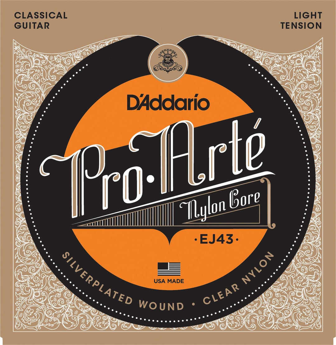 D'Addario ProArte Classical Guitar String Set, Nylon, EJ43 Light Tension - A Strings