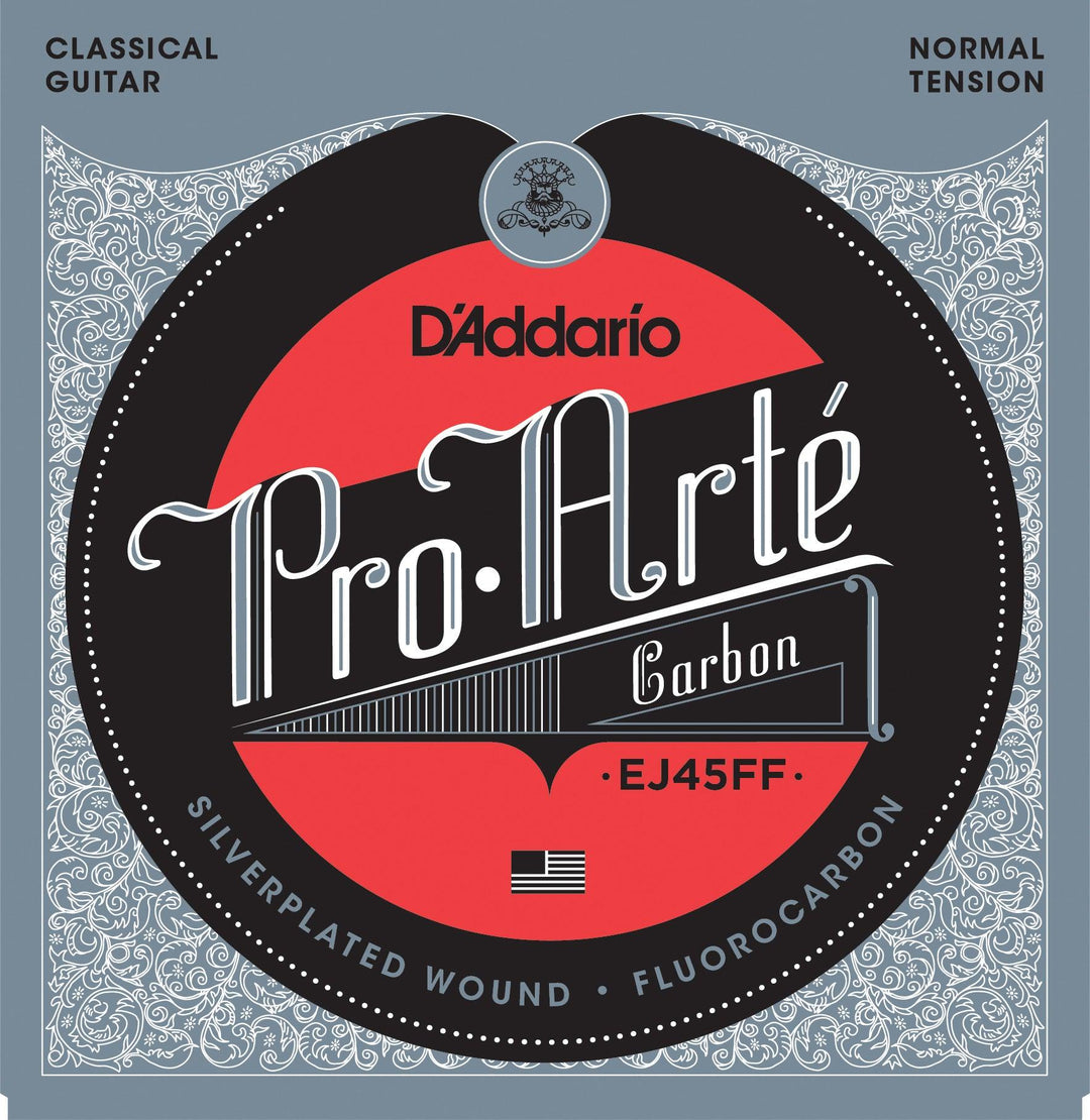 D'Addario ProArte Carbon Classical Guitar String Set, Carbon Trebles Dynacore Basses, EJ45FF Normal Tension - A Strings