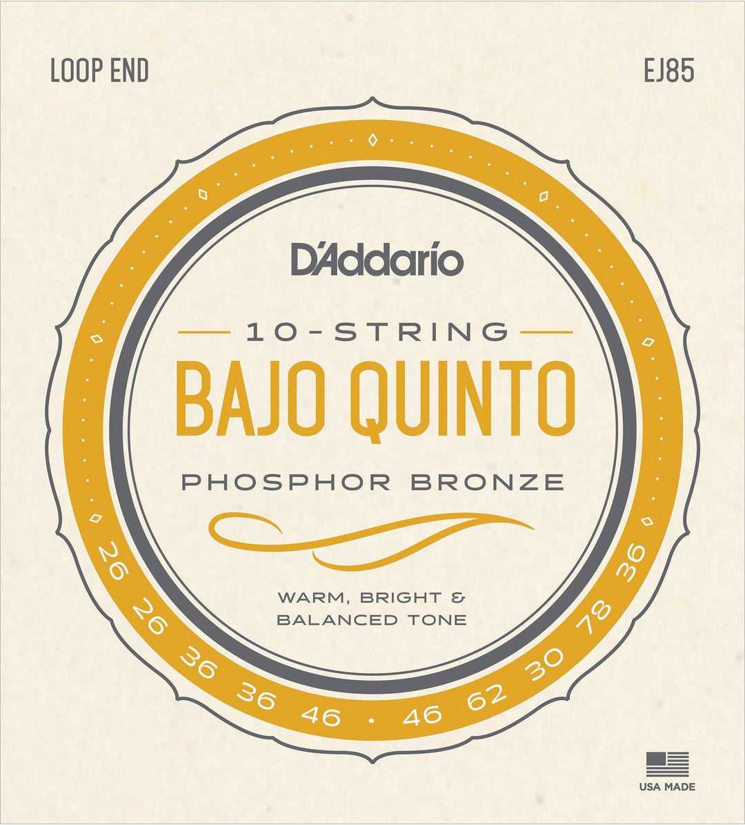 D'Addario EJ85 Bajo Quinto String Set - A Strings