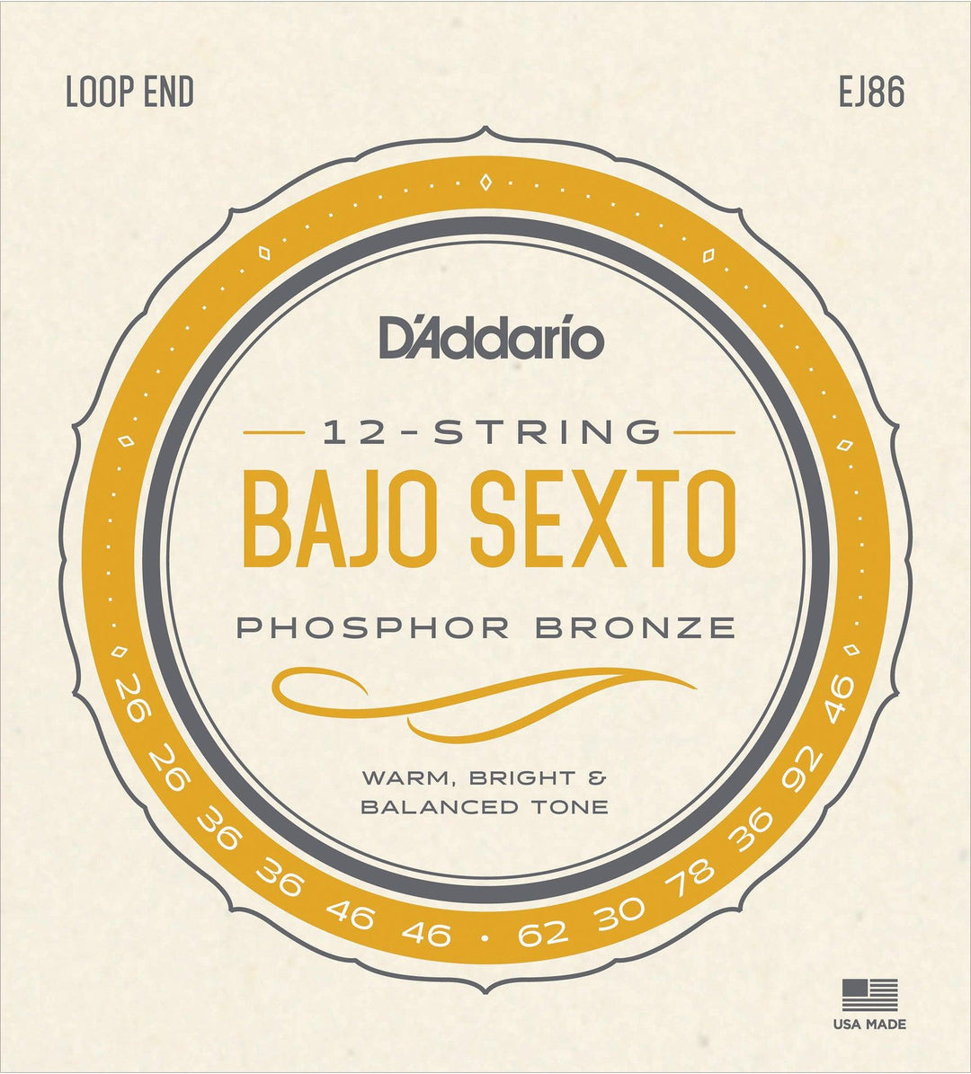 D'Addario EJ86 Bajo Sexto String Set - A Strings