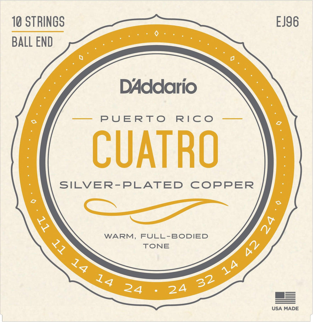 D'Addario EJ96 Cuatro-Puerto Rico String Set - A Strings