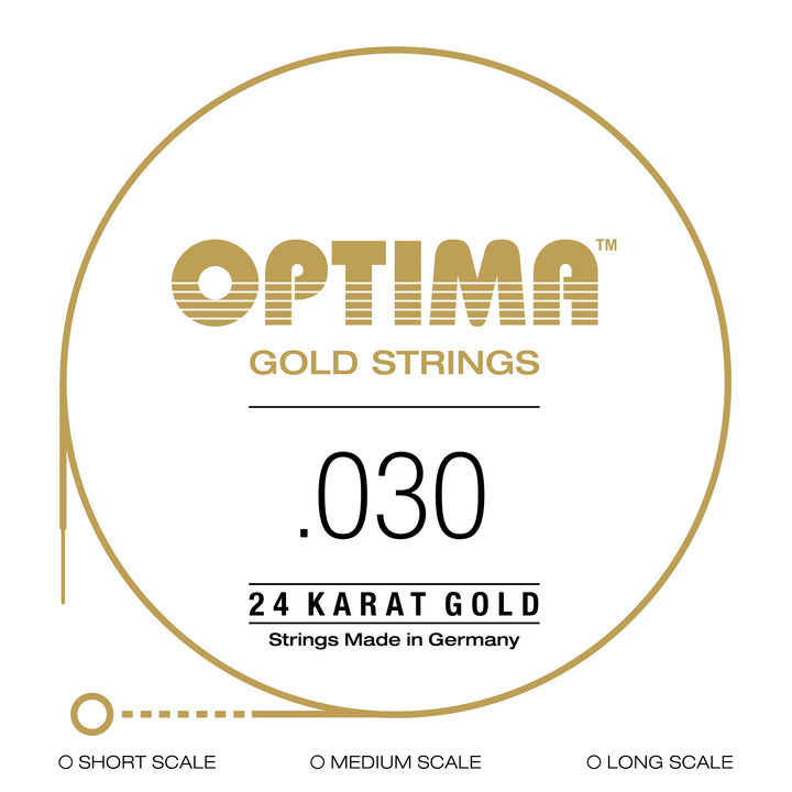 Optima Single String, Bass, Gold, .030 - High C - Long Scale