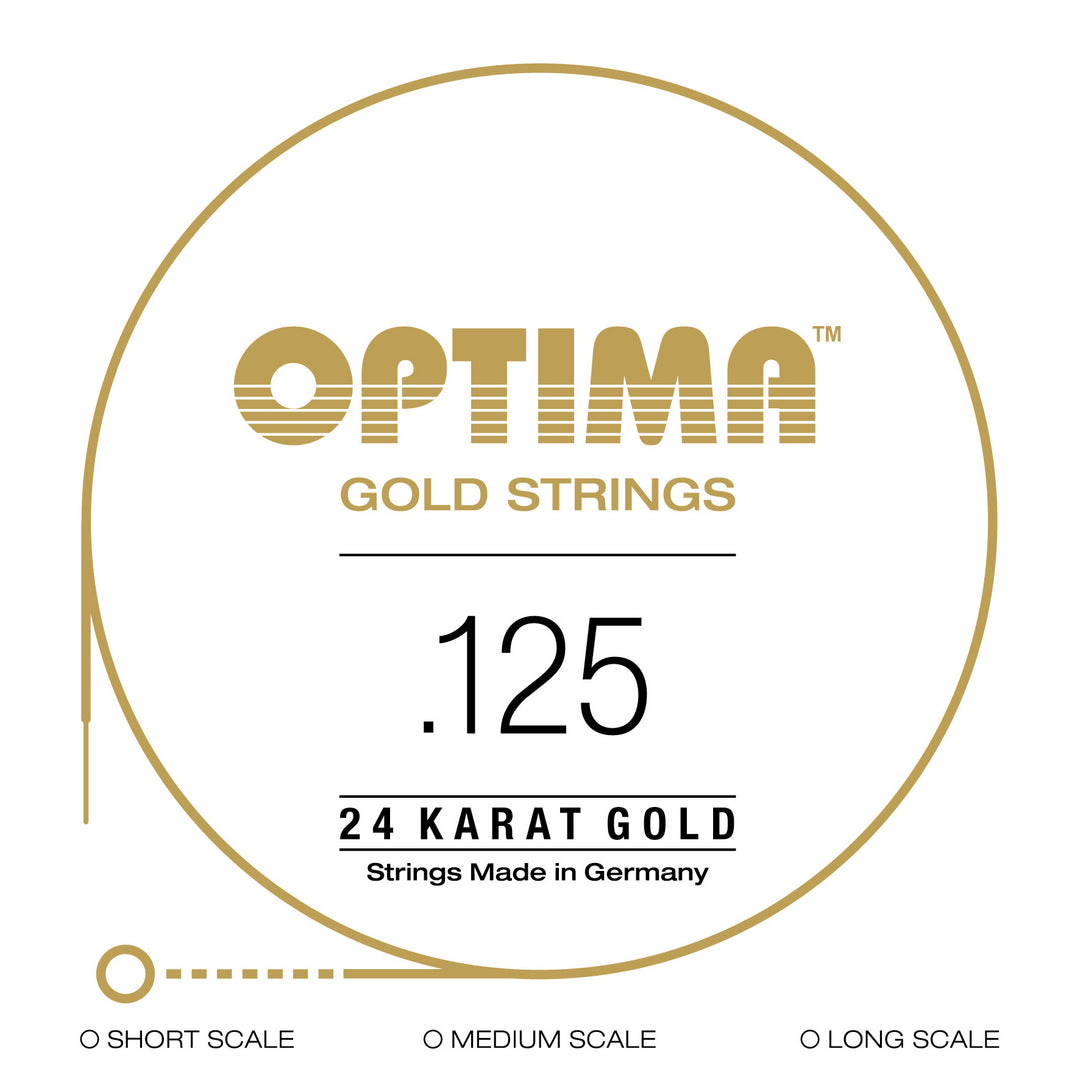 Optima Single String, Bass, Gold, .125 - Low B - Short Scale
