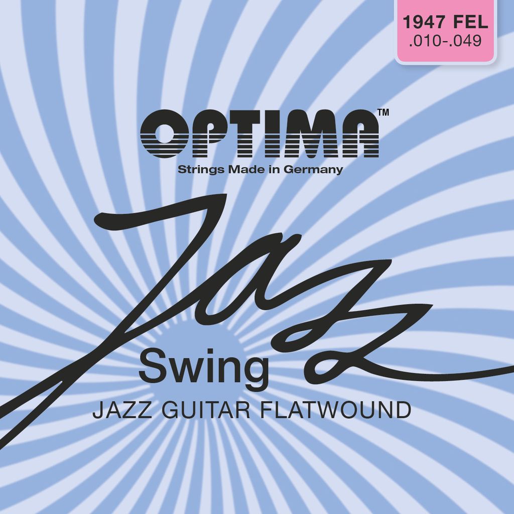 Optima Jazz Swing Chrome Electric Guitar String Set, Flatwound, 1947FEL .010-.049