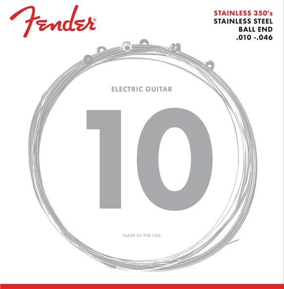 Fender 350R Stainless Steel Electric String Set, .010-.046 - A Strings