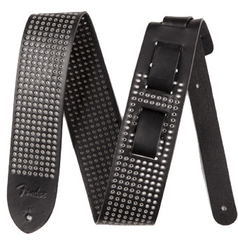 Fender Strap 2.5” Small Rivets, Black Leather
