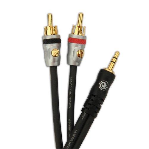 D'Addario Custom Series Dual RCA to Stereo Mini Cable, 5ft - A Strings