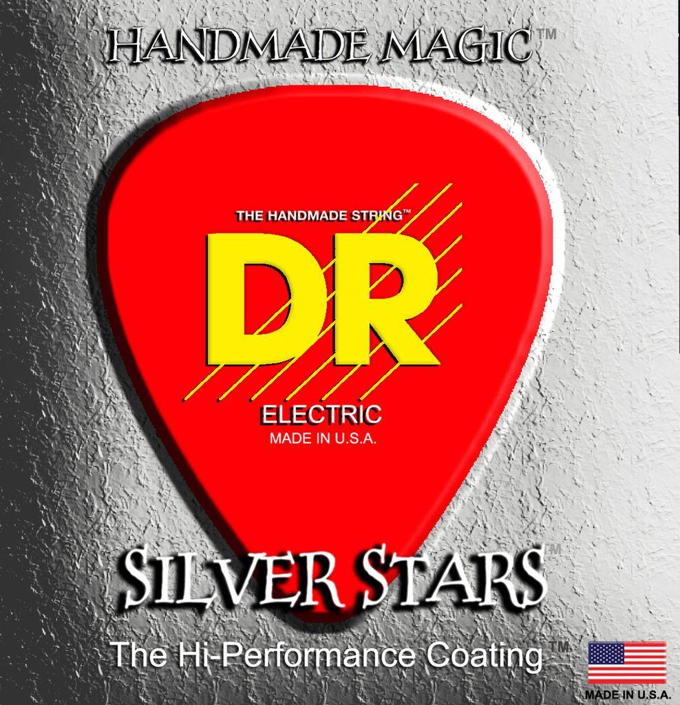 DR K3 Silver Stars Coated Acoustic String Set, .011-.050 - A Strings
