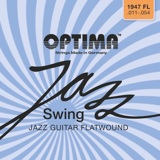 Optima Jazz Swing Chrome Electric Guitar String Set, Flatwound, 1947FL .011-.054