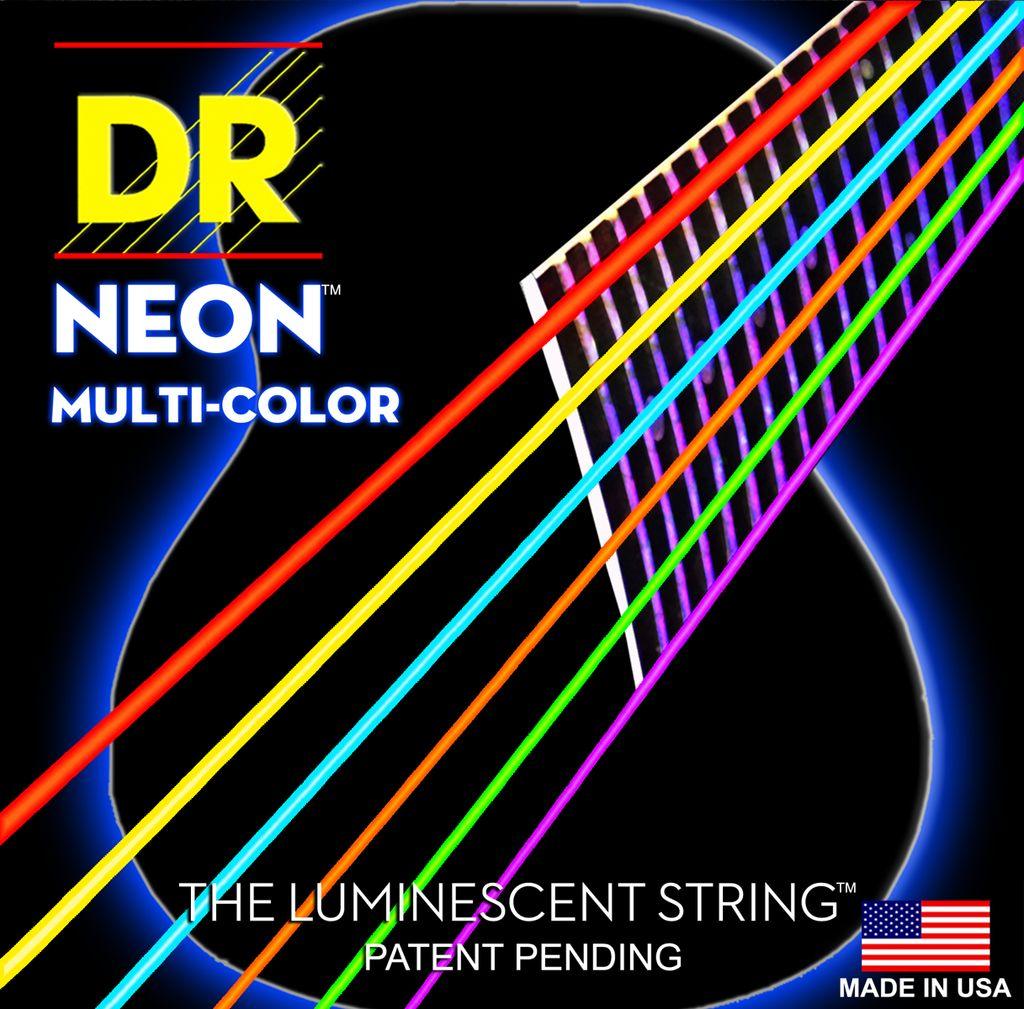 DR Neon Acoustic String Set, Multicolour, .012-.054 - A Strings