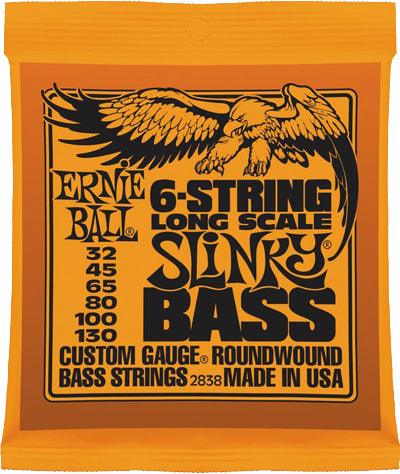 Ernie Ball 6-String Slinky Bass Guitar String Set, .032-.130 - A Strings