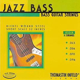 Thomastik Jazz Bass String Set, Flatwound, .043-.096, Short Scale for Hofner Violin Bass