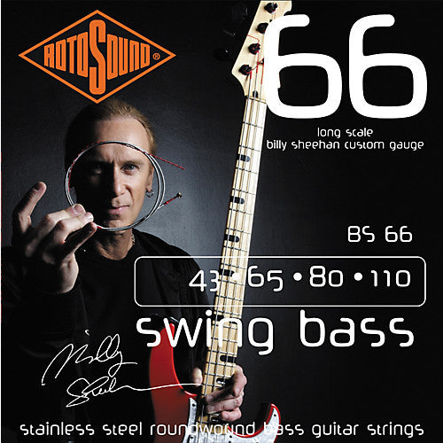 Rotosound BS66 Billy Sheehan Signature Bass Guitar String Set, Nickel, .043-.110