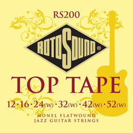 Rotosound RS200 Top Tape Flatwound Monel Jazz Guitar String Set, .012-.052