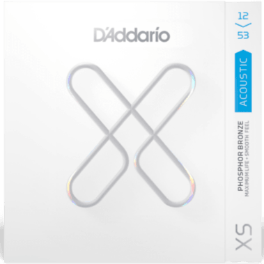 D'Addario XS Coated Acoustic String Set, Phosphor Bronze, .012-.053 - A Strings