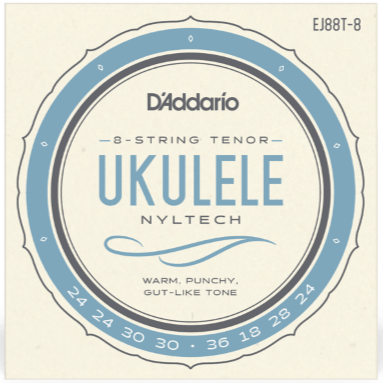 D'Addario Nyltech Ukulele 8 String Set, EJ88T-8 Tenor - A Strings