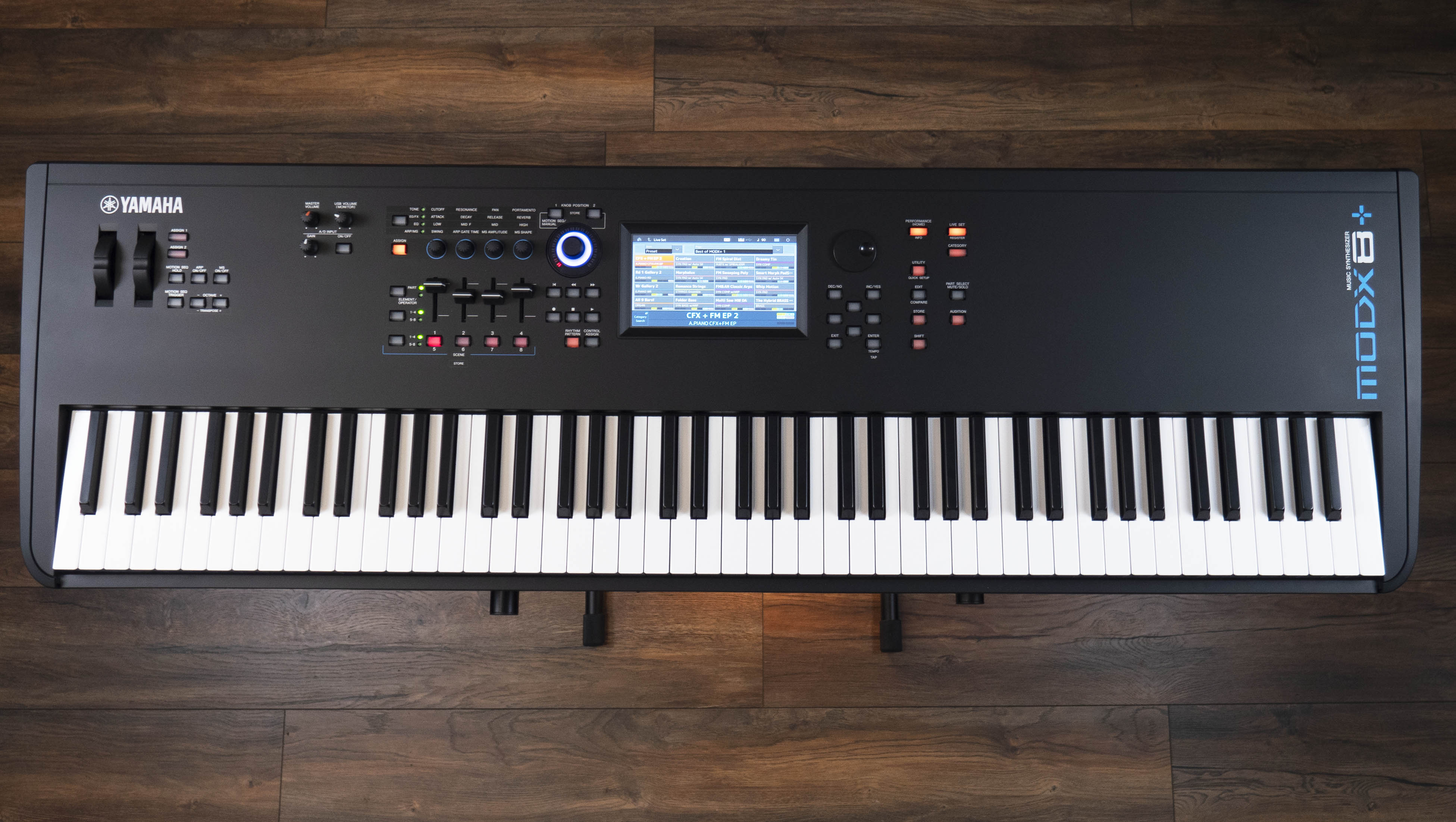 Yamaha MODX8 Plus Synth, 88 key Graded Hammer Standard Keyboard – A Strings