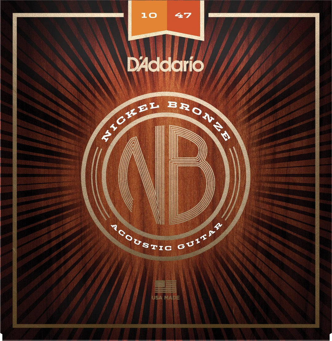 D'Addario Nickel Bronze Acoustic String Set, .010-.047 - A Strings