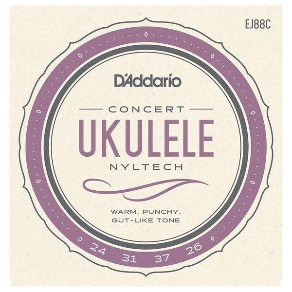 D'Addario Nyltech Ukulele String Set, EJ88C Concert - A Strings