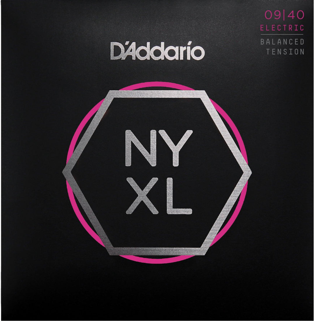 D'Addario NYXL Electric String Set, Balanced Tension, Nickel, Super Light .009-.040 - A Strings