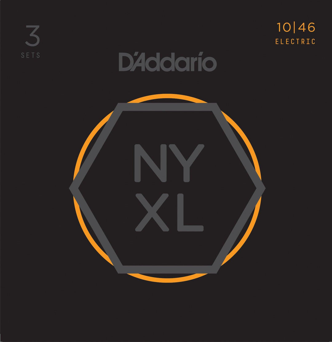 D'Addario 3-Pack NYXL Electric String Sets, Nickel, Regular Light .010-.046 - A Strings