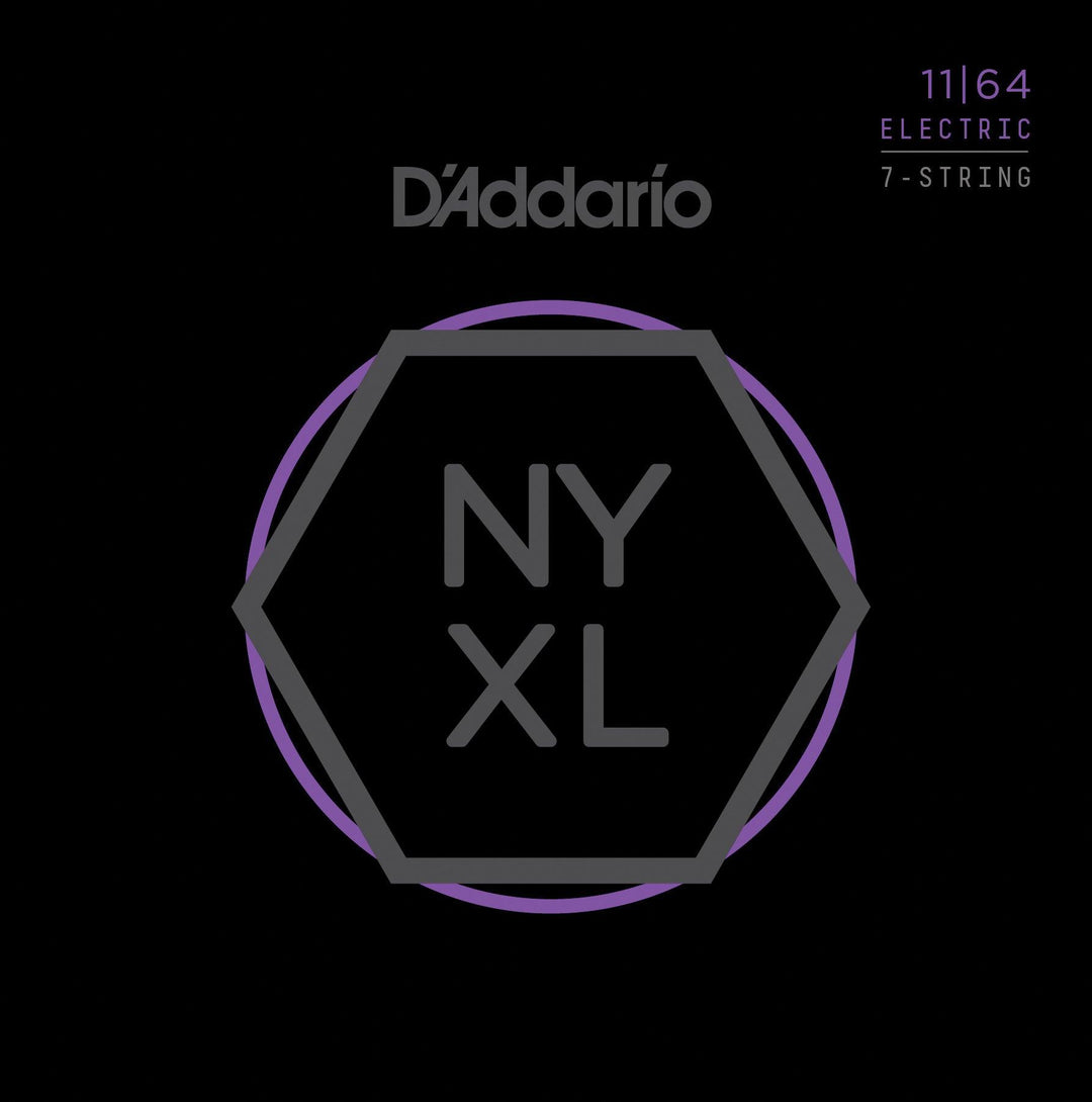 D'Addario NYXL 7-String Electric String Set, Nickel, Medium .011-.064 - A Strings