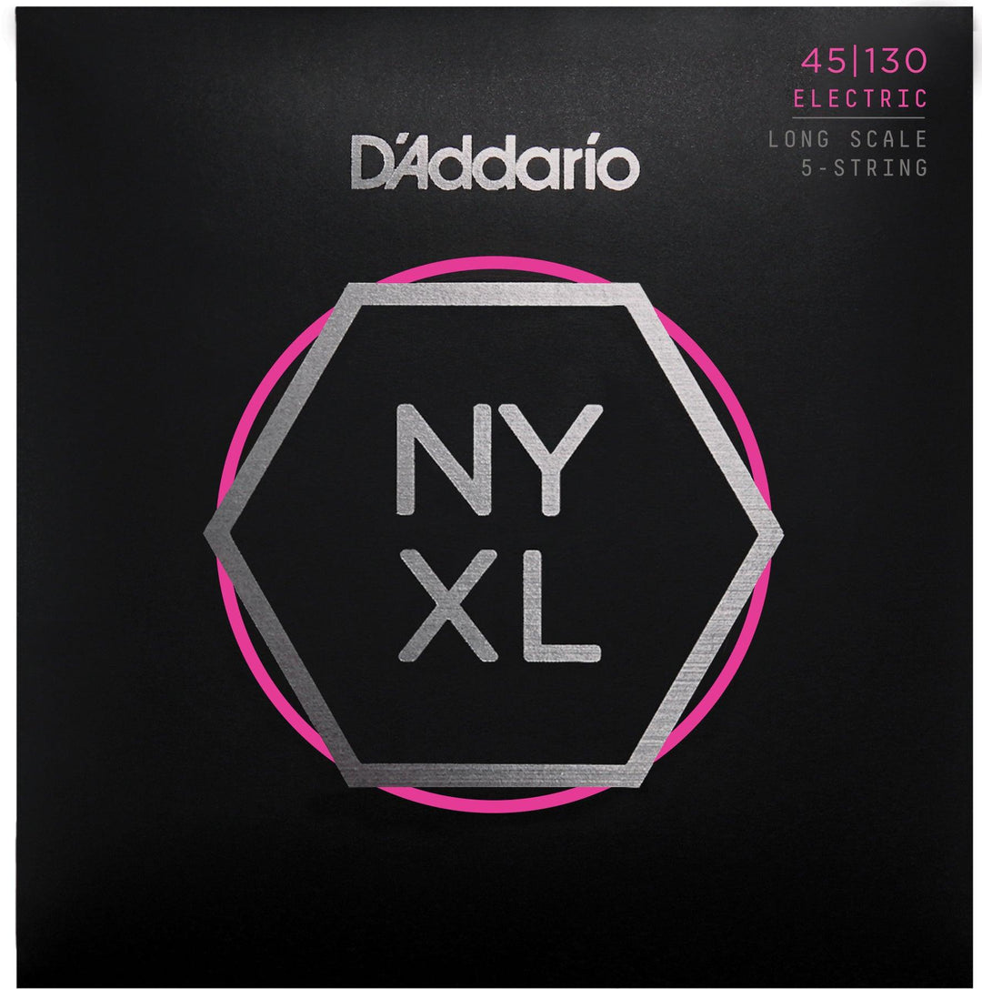 D'Addario NYXL 5-String Bass Guitar String Set,  .045-.130 - A Strings