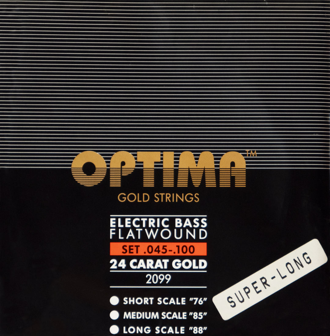 Optima Gold Bass Flatwound String Set, Super Long Scale .045-.100