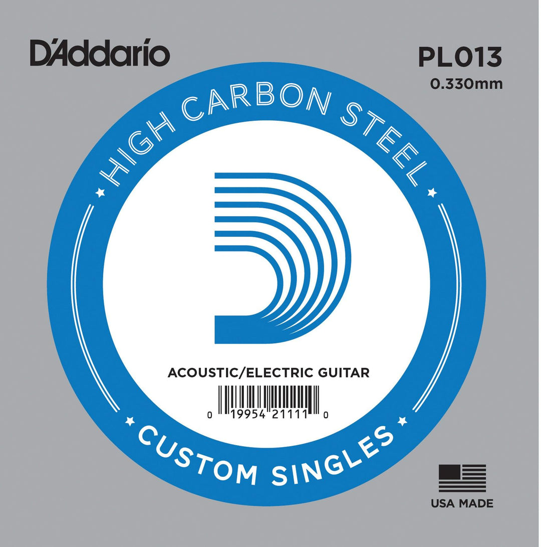 D'Addario Single String, Plain Steel, .013 - A Strings