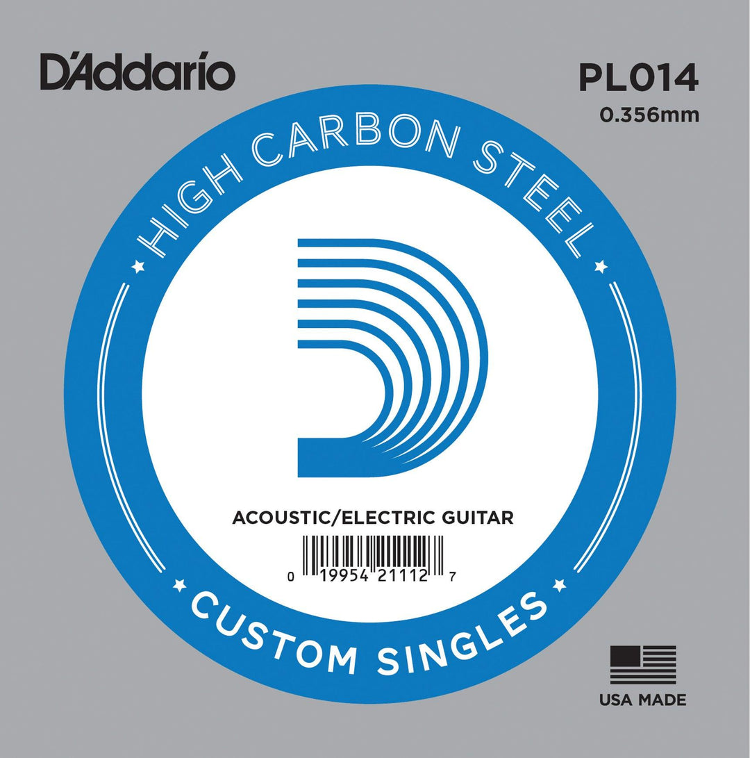 D'Addario Single String, Plain Steel, .014 - A Strings