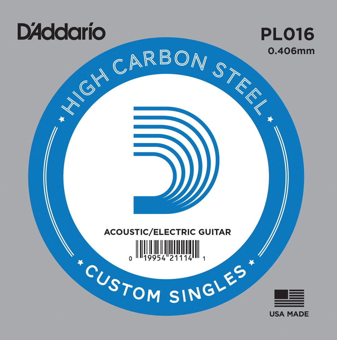 D'Addario Single String, Plain Steel, .016 - A Strings