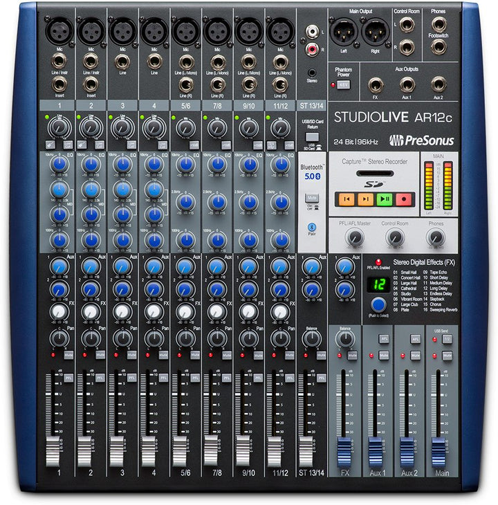 PreSonus StudioLive AR12c 12-channel Audio Interface and Analog Mixer with Stereo SD Recorder