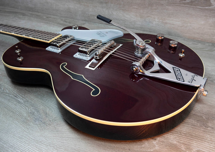 Gretsch G6119T-62 Vintage Select Edition '62 Tennessee Rose Hollow Body with Bigsby, TV Jones, Dark Cherry Stain