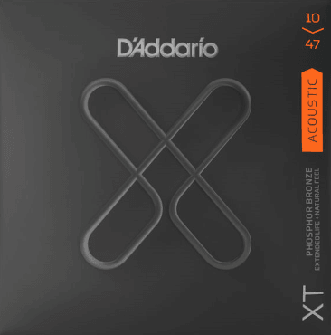 D'Addario XT Coated Acoustic String Set, Phosphor Bronze, Extra Light .010-.047 - A Strings